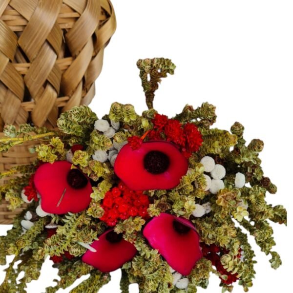 Buquê de Flores Vermelhas Secas Mix Para Arranjos Vermelho - Image 3