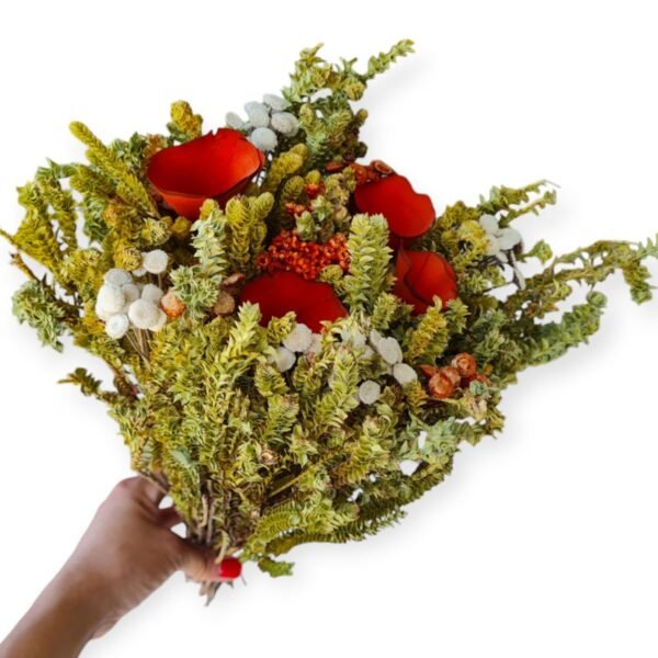 Buquê de Flores Vermelhas Secas Mix Para Arranjos Vermelho - Image 5