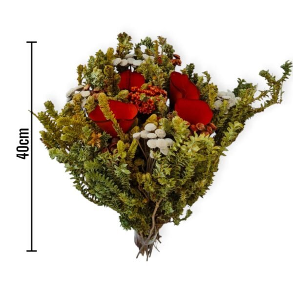 Buquê de Flores Vermelhas Secas Mix Para Arranjos Vermelho - Image 6