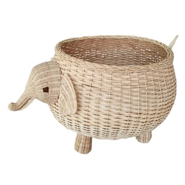 Cesto Elefante De Cipó Decoração Casa E Quarto De Bebê G
