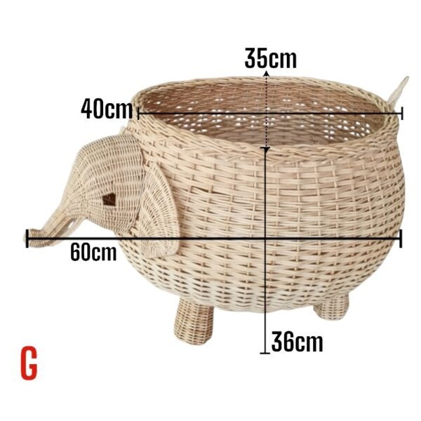 Cesto Elefante De Cipó Decoração Casa E Quarto De Bebê G - Image 2