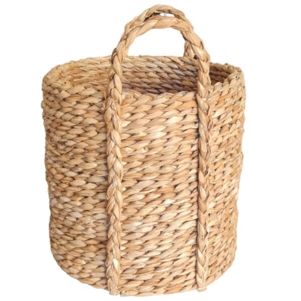 Cesto Organizador de Palha de Taboa com alça 30 x 30cm