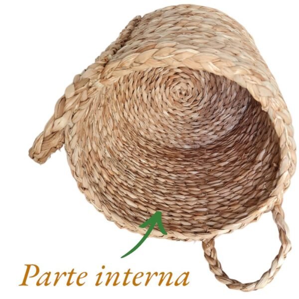 Cesto Organizador de Palha de Taboa com alça 30 x 30cm - Image 3