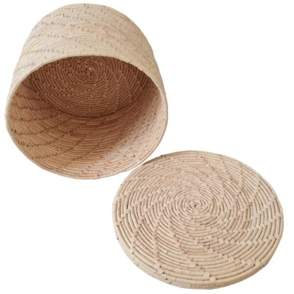 Cesto Organizador Com Tampa Pequeno De Palha Cor Neutra 21 x 25cm - Image 4