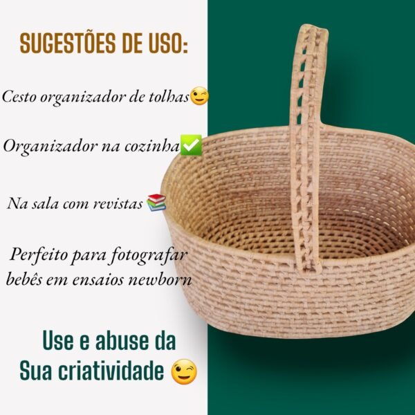 Cesto Com Alças Moisés Newborn Organizador Decoração Casa - Image 5