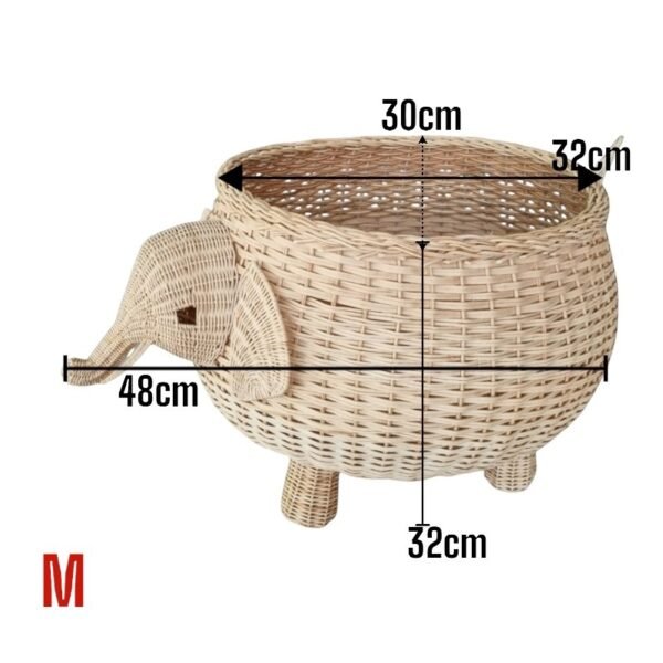 Cesto Elefante De Cipó Decoração Para Casa Modelo Exclusivo M - Image 2