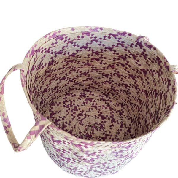 Cesto De Palha Estampado Flexível Para Decoração