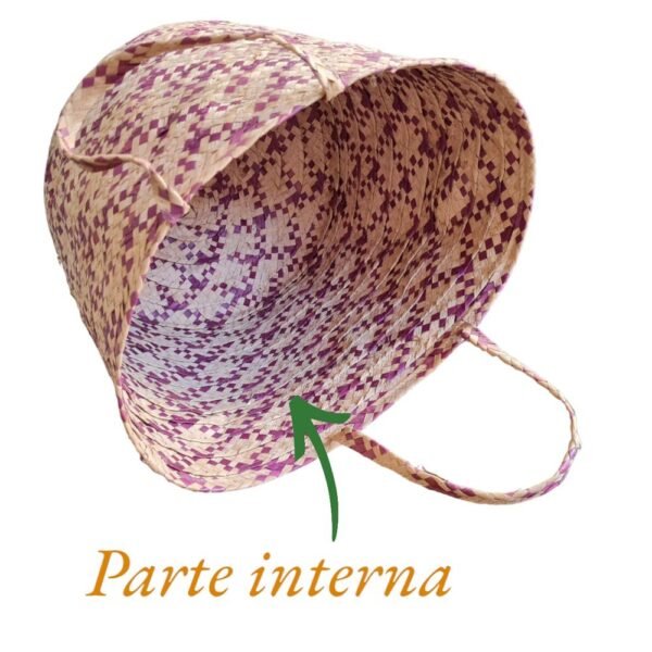 Cesto De Palha Estampado Flexível Para Decoração - Image 5