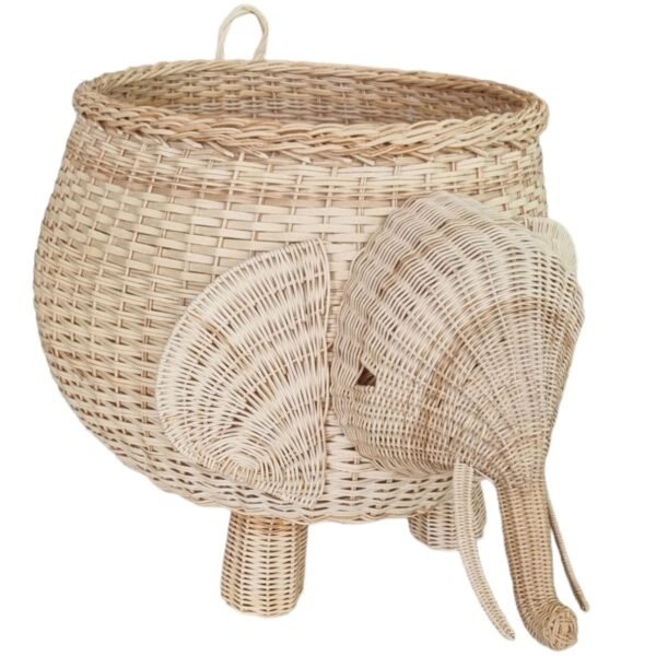 Cesto Elefante De Cipó Decoração Para Casa Modelo Exclusivo M