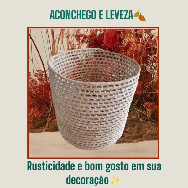 Cesto Grande De Palha Decoração Casa Caixas Organizadoras 35 x 35cm - Image 5