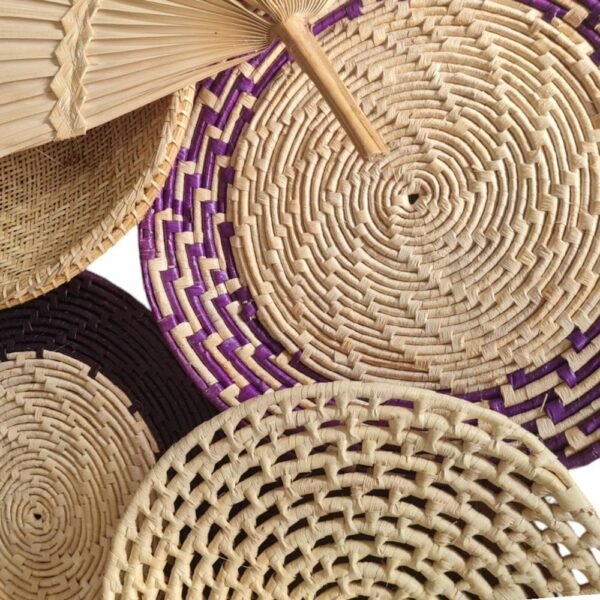 Decoração De Parede Cestas Palha Marrom Roxo 9 peças - Image 6