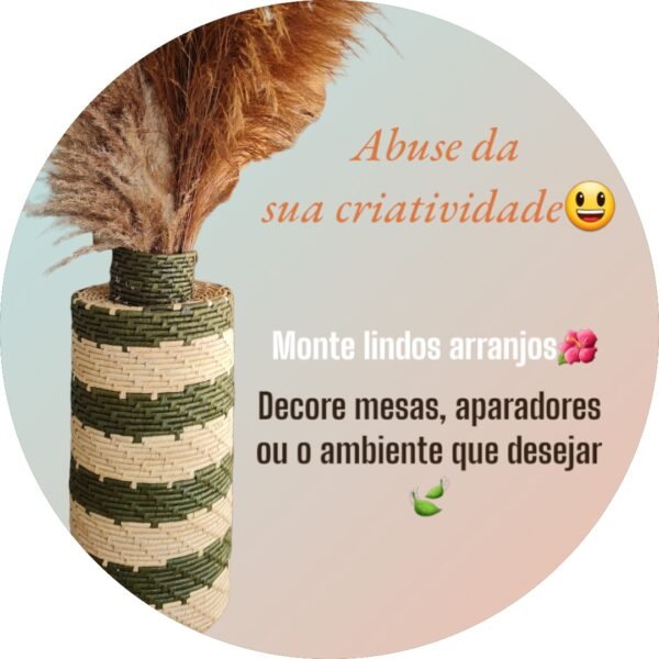 Vaso De Palha Para Arranjos Estilo Boho Decoração Orgânica - Image 5