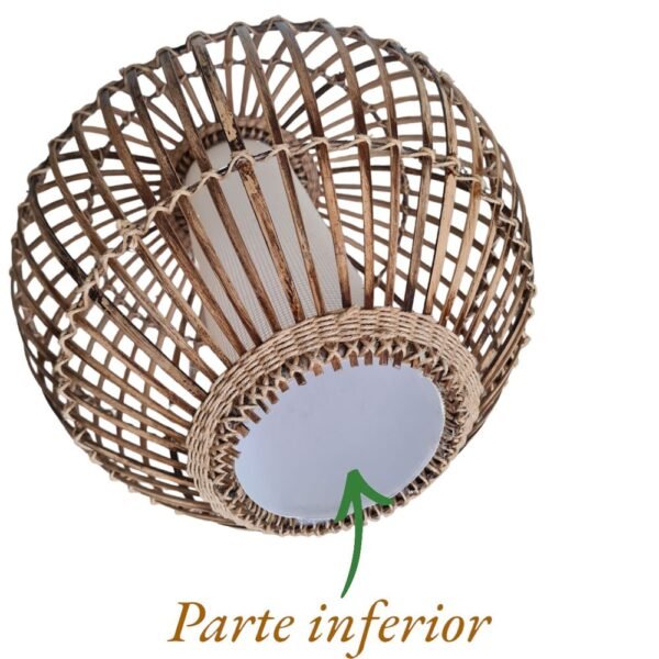 Luminária de Bambu Globo com Pendente Rústico Casa De Praia - Image 4