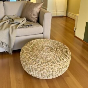 Pufe Pneu Grande Com Palha De Taboa 23 x 78cm