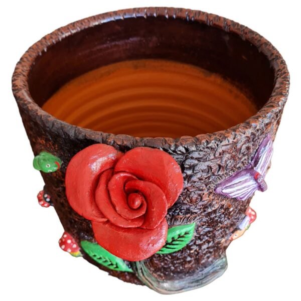 Vaso Cachepot de Barro Feito à Mão Rosa 28 x 30cm - Image 3