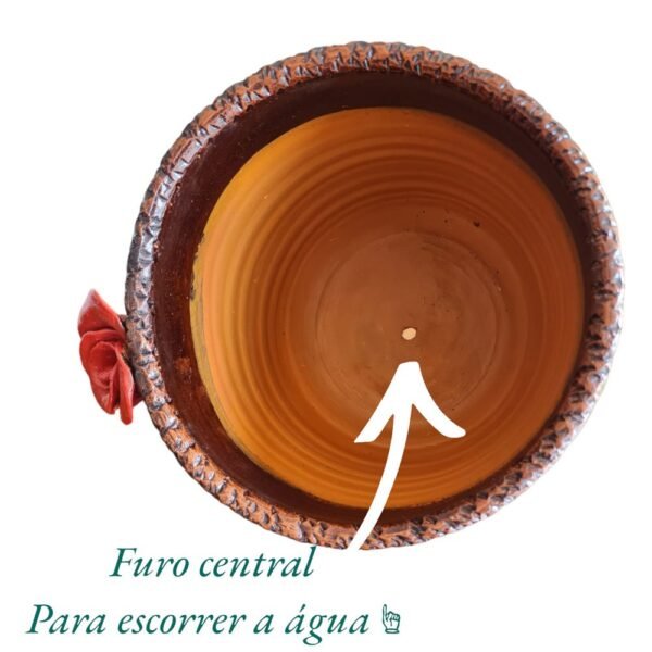 Vaso Cachepot de Barro Feito à Mão Rosa 28 x 30cm - Image 4