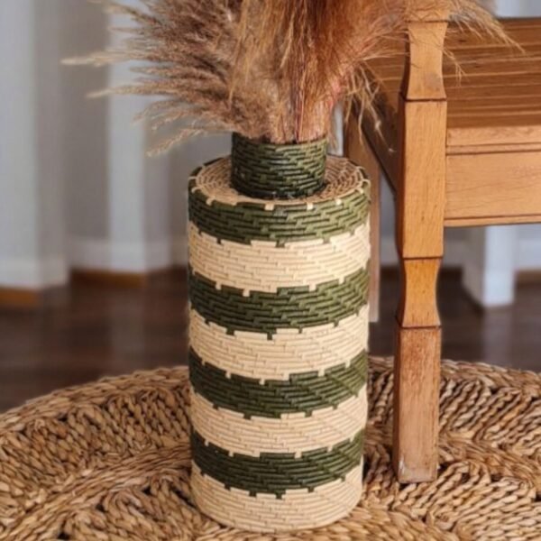 Vaso De Palha Para Arranjos Estilo Boho Decoração Orgânica