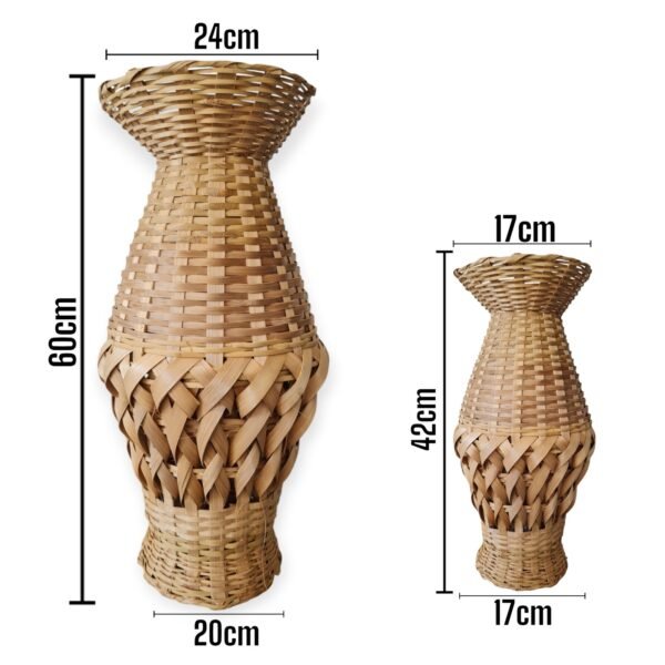 Vasos De Bambu Potiches Arranjos Plantas Secas Boho Kit 2 Un - Image 2