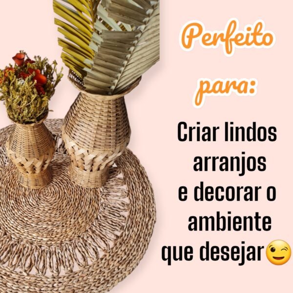 Vasos De Bambu Potiches Arranjos Plantas Secas Boho Kit 2 Un - Image 5