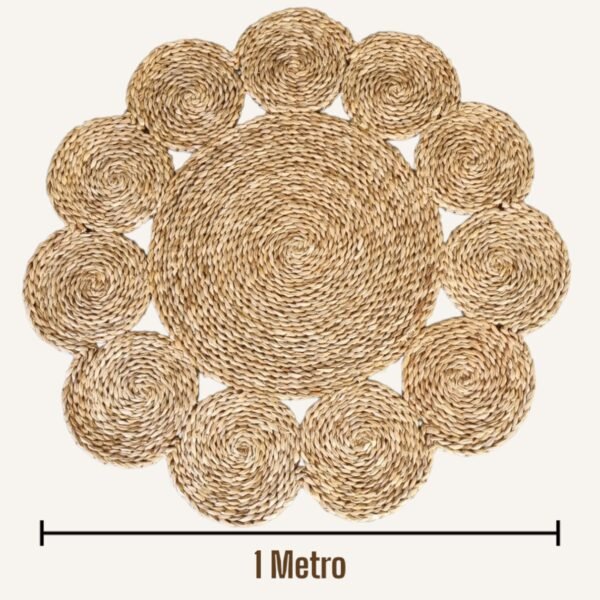 Tapete De Palha Modelo Flor De Taboa Feito A Mão Decoração - Image 3
