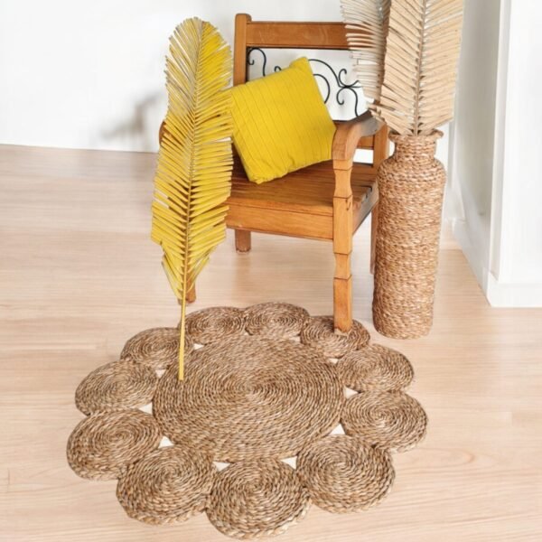 Tapete De Palha Modelo Flor De Taboa Feito A Mão Decoração - Image 2